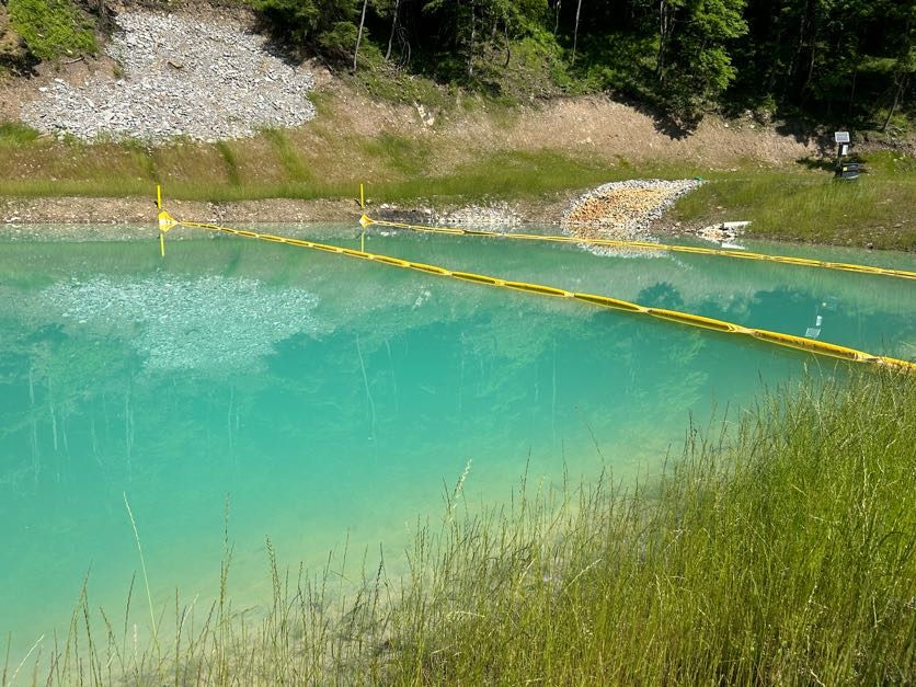 Auto-flushing AMD treatment pond in Preston County.