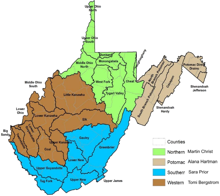 Watershed Basin Coordinator Map