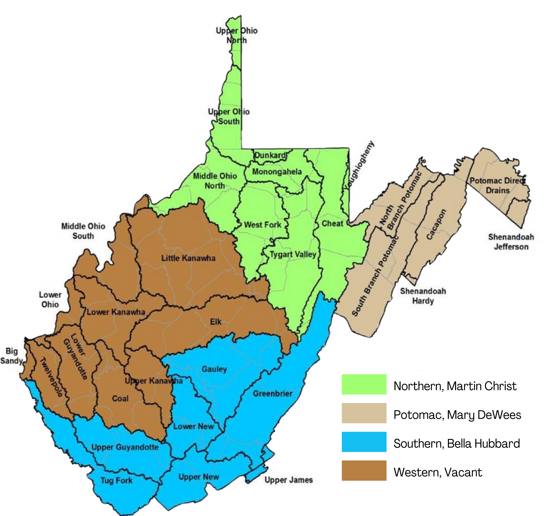 Watershed Basin Coordinator Map