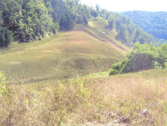 This photo shows the reclaimed 20 acre refuse area after being regraded and vegetated. This work eliminated the potential threat of flooding or a devastating landslide.