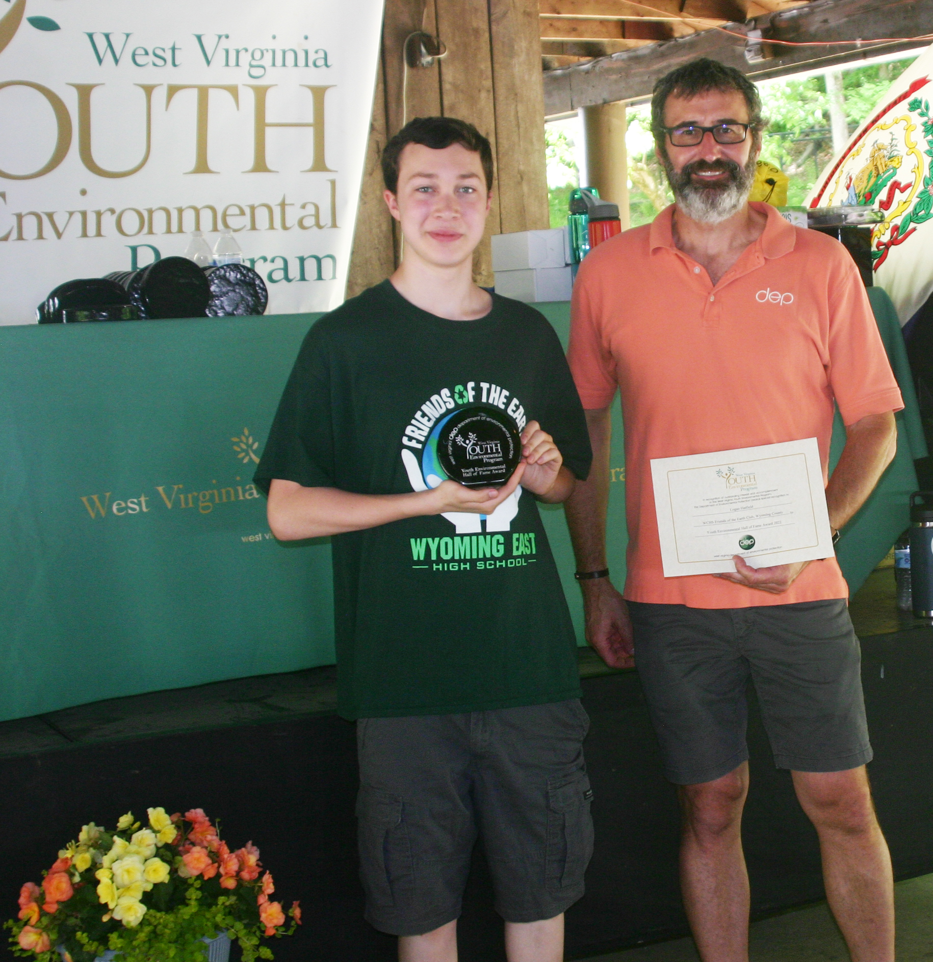 Logan Hatfield, Wyoming County High Friends of Earth Club, Wyoming County, first place boy of the year for the Youth Environmental Hall of Fame Award