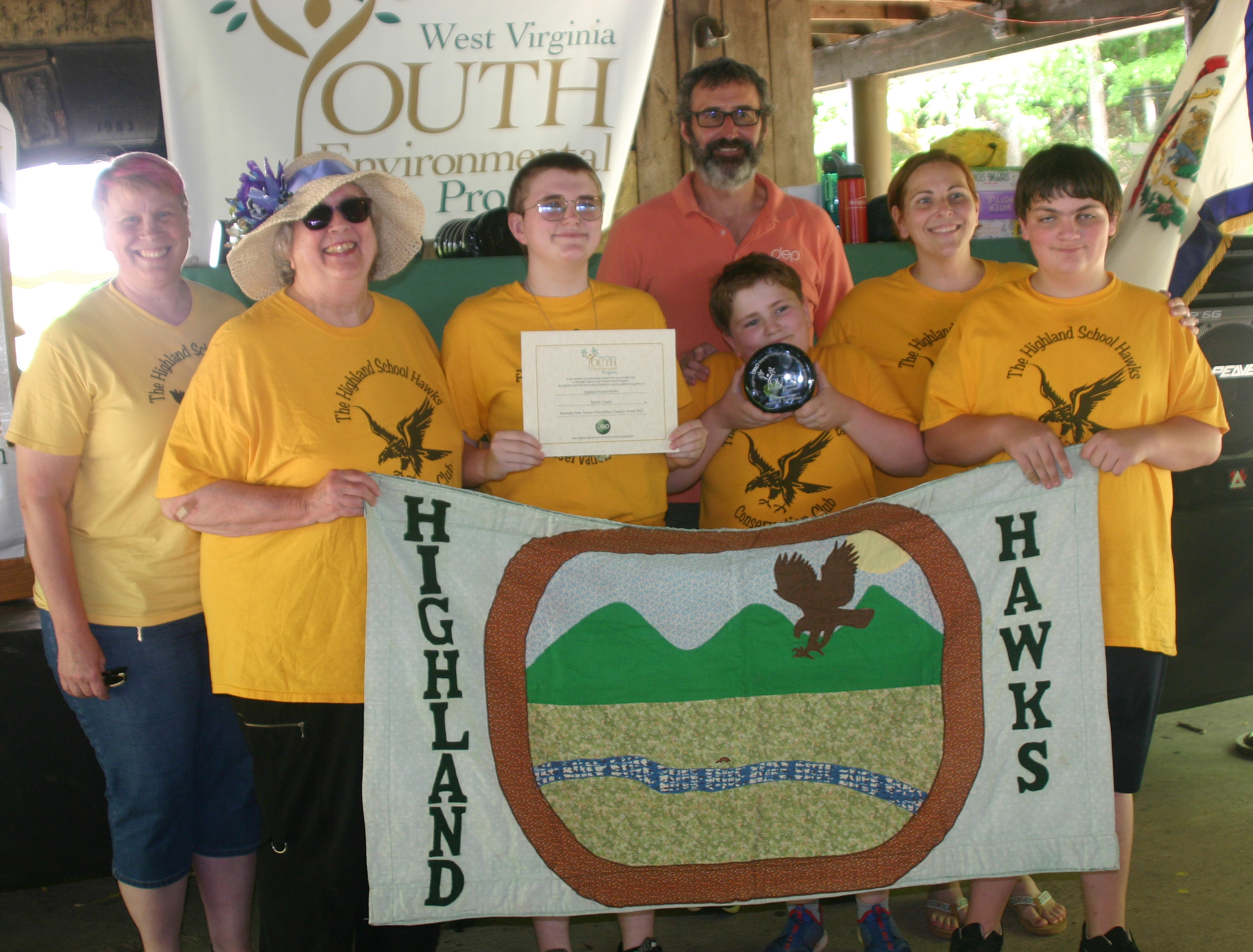 The Highland School Hawks Conservation Club, Ritchie County, winners of the Mountain State Award of Excellence