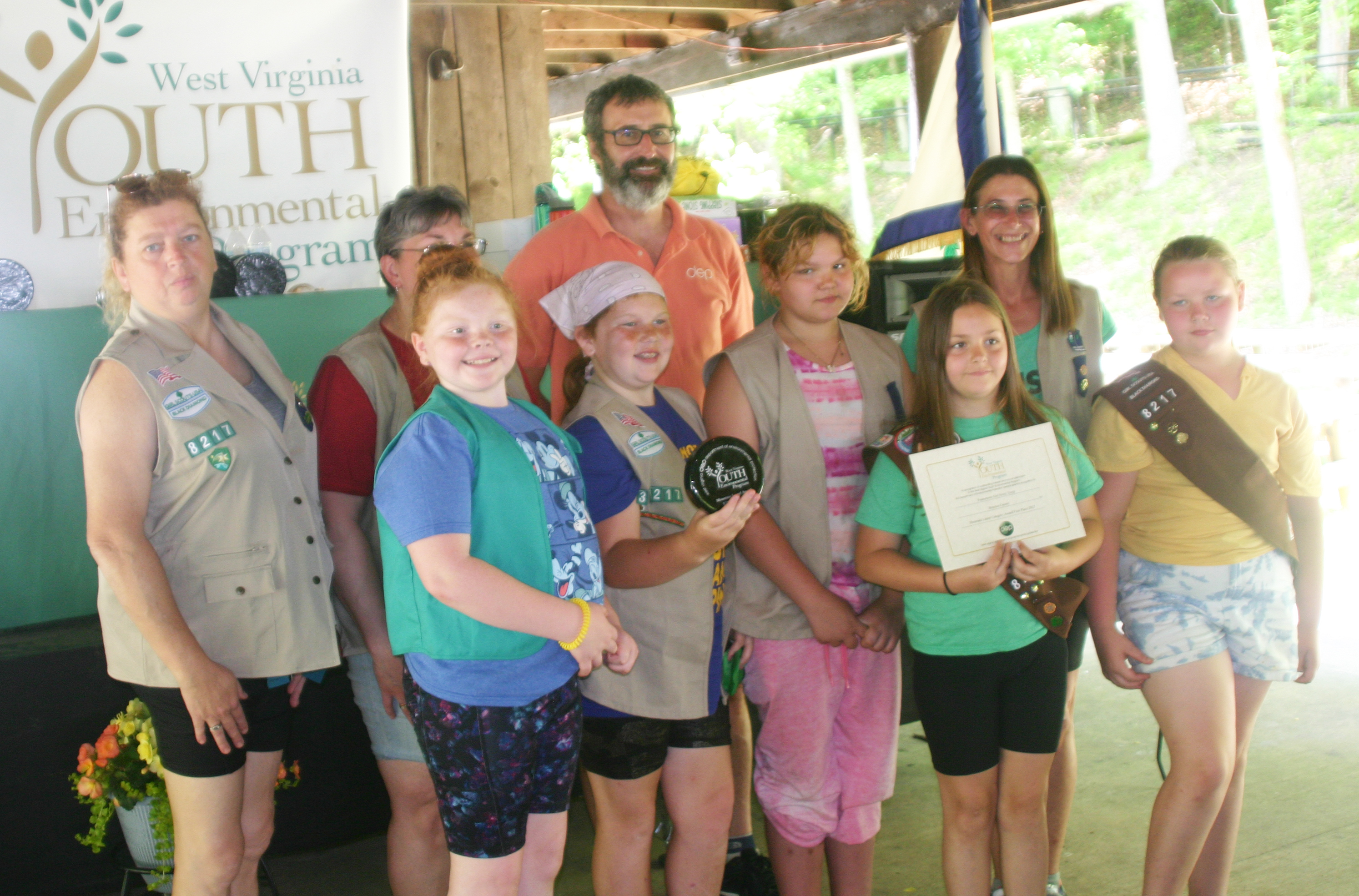 Frametown Girl Scout Troop, Braxton County, winners of the Mountain Laurel Awards