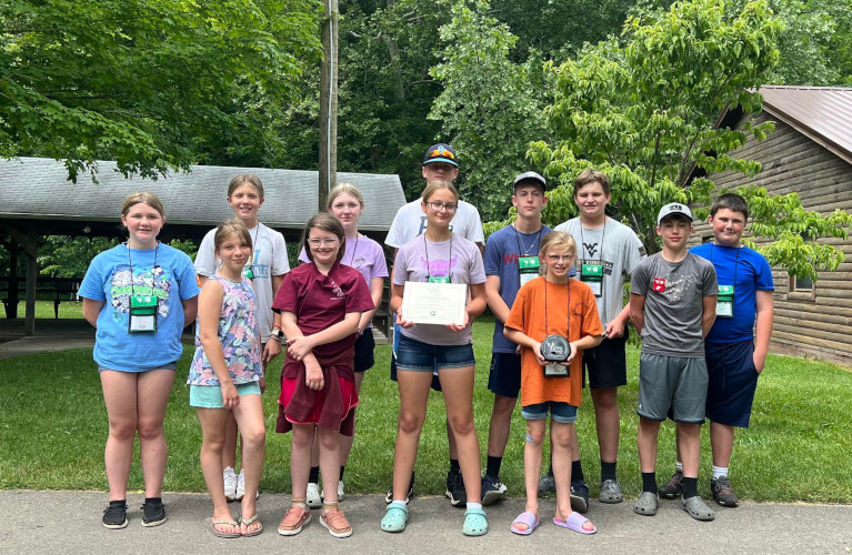 Members of the North Fork 4-H Club pose for a group picture.